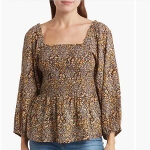 NWT Madewell Smocked Floral Top - SIZE 4